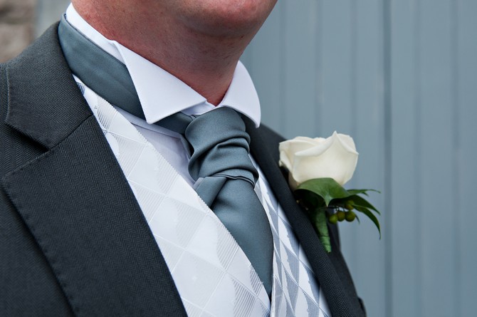 grey cravat groom